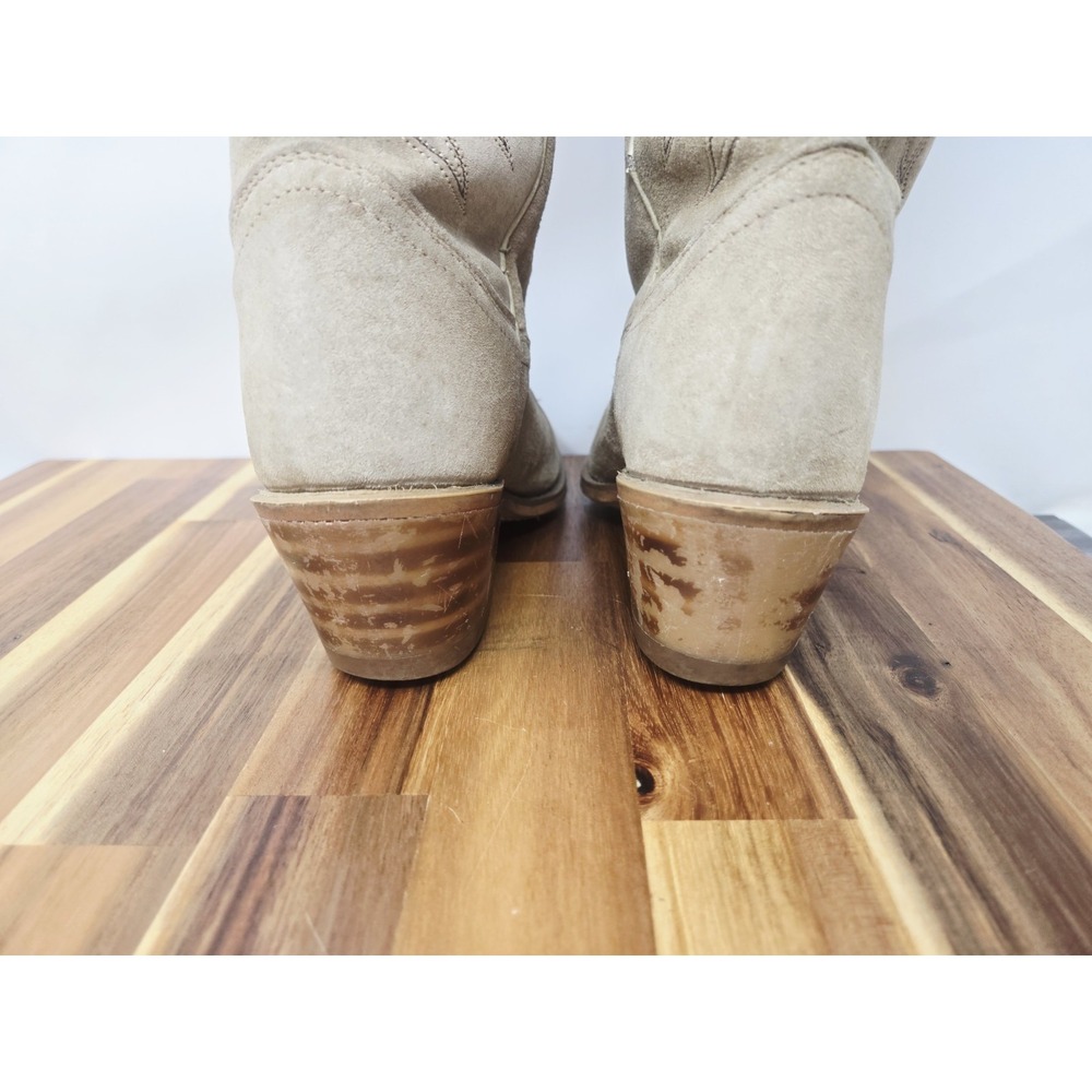 Acme Women Size‎ 5.5 O Tan Suede Leather Western Cowgirl Pull On Boots USA - Picture 8 of 11